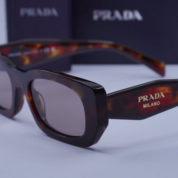 Prada PRB05S 22A20I Rectangle Sunglasses – Poppy Havana/Purple Brown - Picture 9 of 10